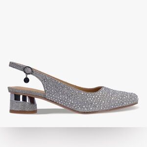 J. Renee Baline Embellished Silver Heels Size 8.5 NWT
